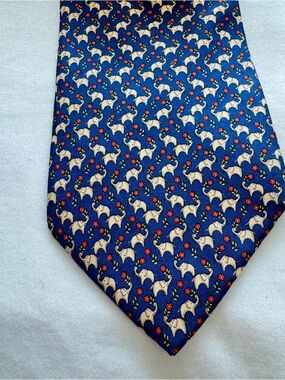 Salvador Ferragamo Novelty Elephant Pattern Silk Tie